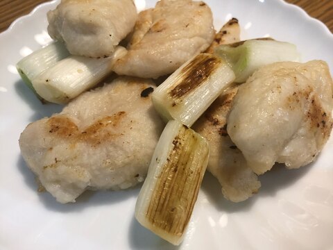 ささみと白ネギの焼き鳥風♫